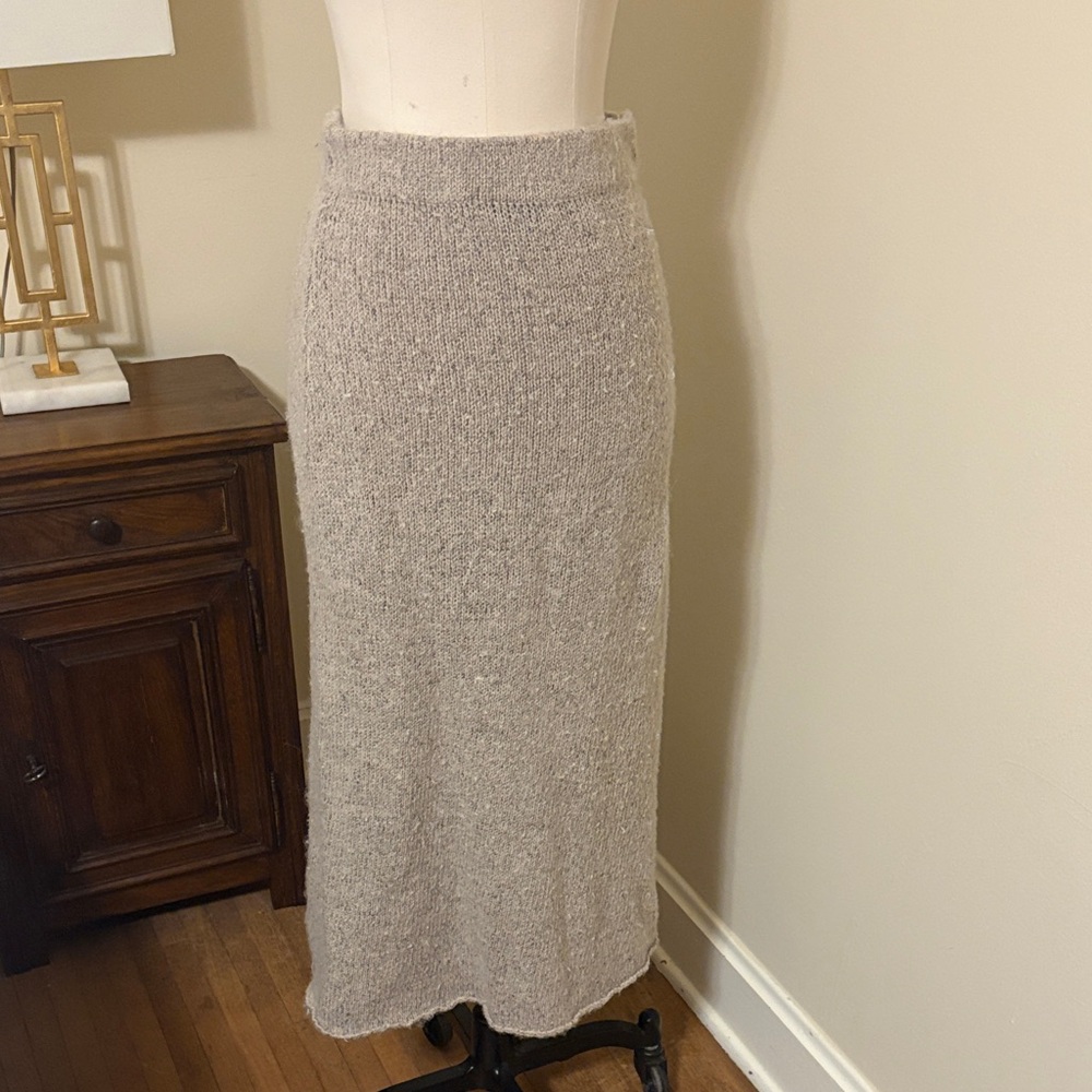 Gray Knit Maxi Skirt